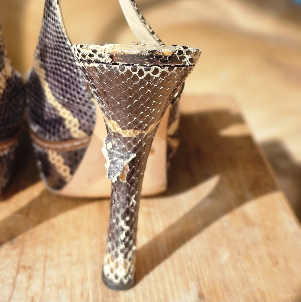 Prada Python Print Slingback Heels - image 5
